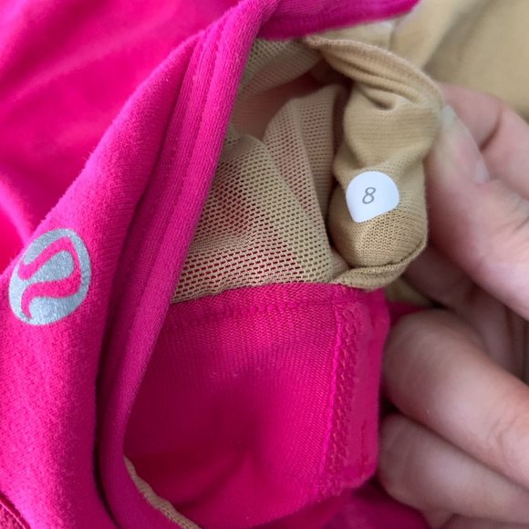 Lululemon Adjustable Tank Top 8 Pink Racerback Lined Bust Stretch Knit - Picture 7 of 7